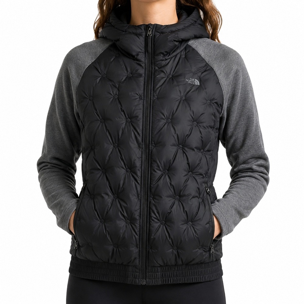 The North Face Womens Mash Up 550 Down Hybrid Jacket Black Gray Medium NF0A3CR2